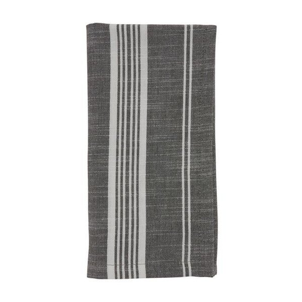 Saro Lifestyle SARO 5618.GY20S 20 in. Square Striped Design Cotton Table Napkins  Grey - Set of 4 5618.GY20S